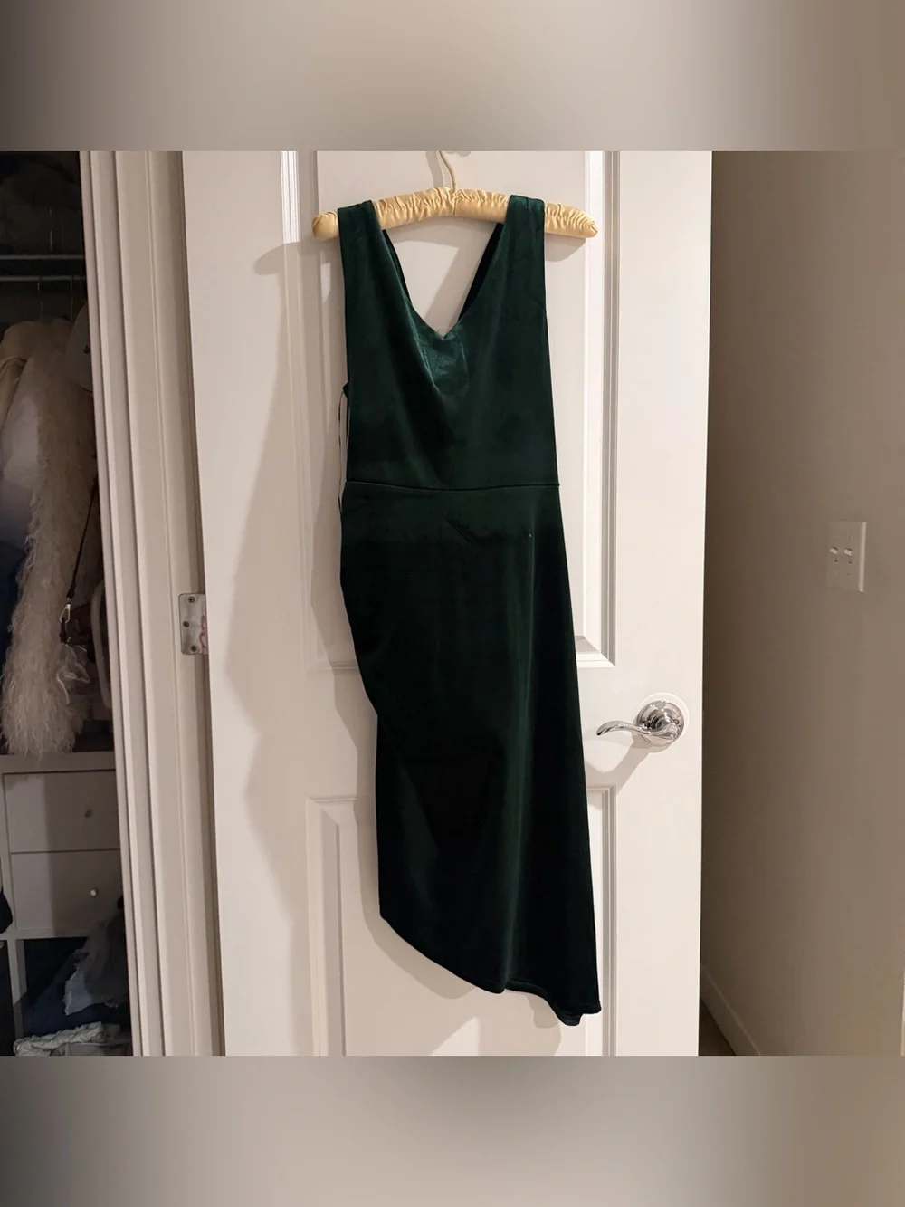 Sam Edelman Emerald Green Velvet Cowl Midi Dress